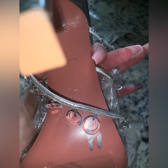 AMINA MUADDI
Tina Leather Embellished Ankle-Wrap Sandals designer luxury $1800 - Picture 12 of 13